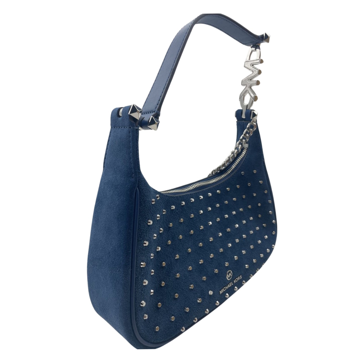 Michael Kors Piper Small Studded Leather Pouchette - River Blue