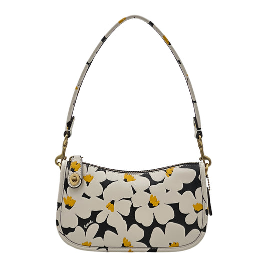 Coach Leather Floral Swinger 20 Shoulder Bag - Chalk Multi