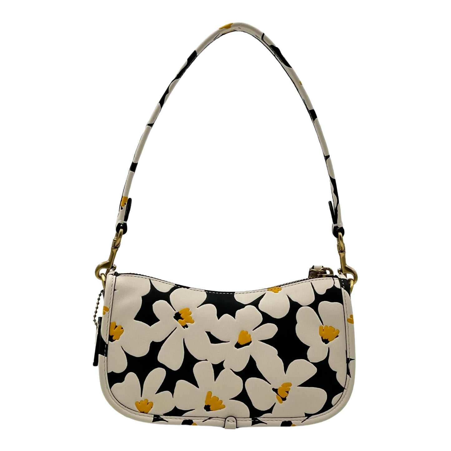 Coach Leather Floral Swinger 20 Shoulder Bag - Chalk Multi