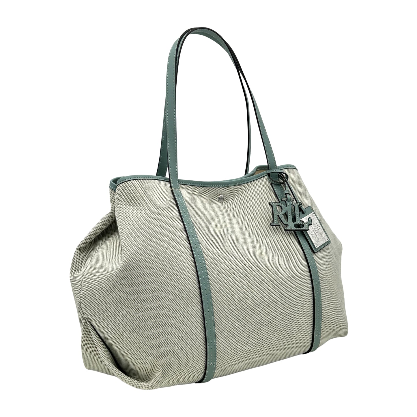 Ralph Lauren Canvas & Leather Large Emerie Tote - Gray