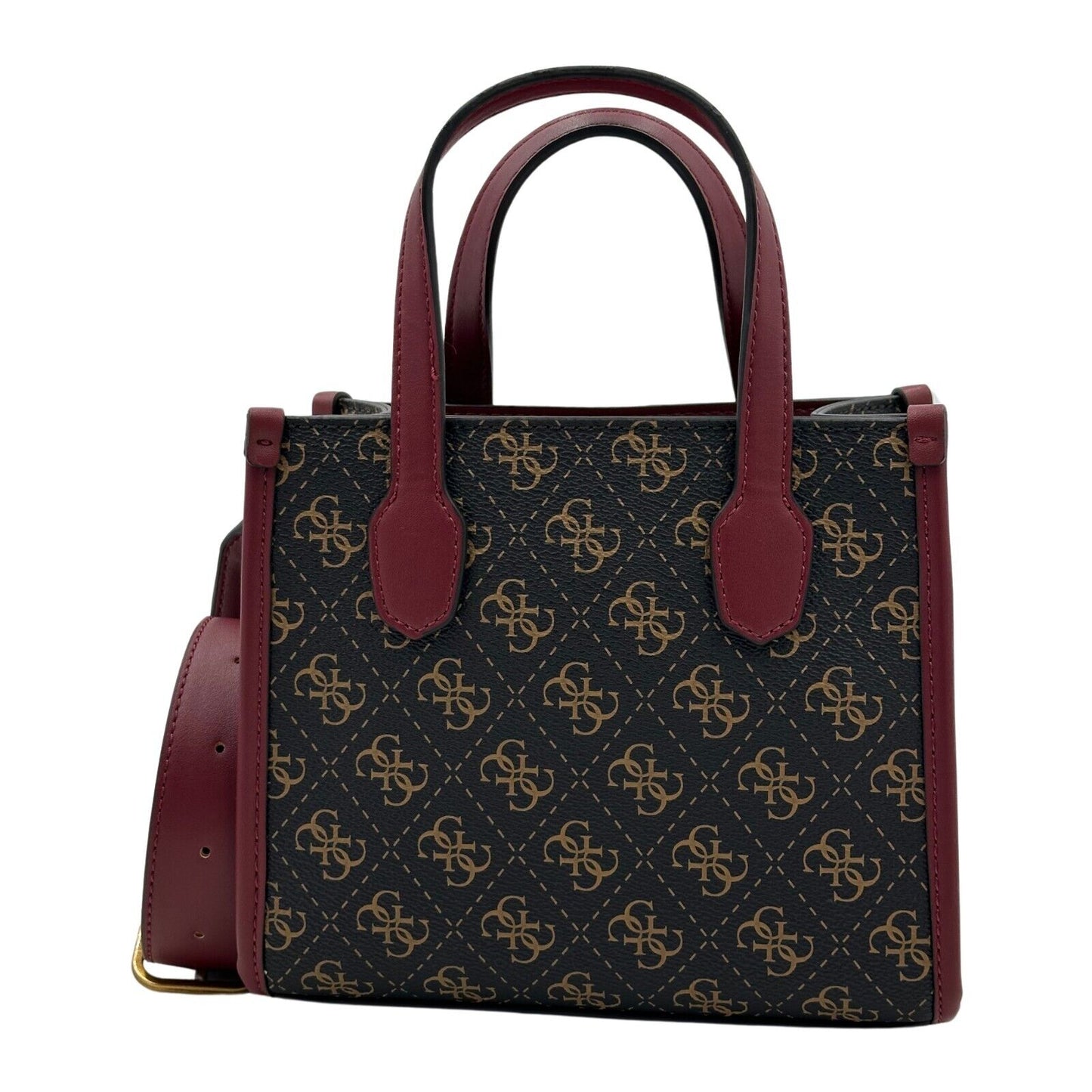 GUESS Silvana Mini Tote - Brown Logo/Merlot