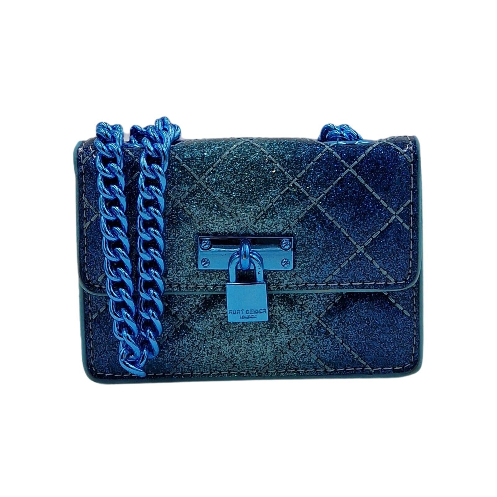 Kurt Geiger London Micro Brixton Crossbody Bag - Blue Glitter